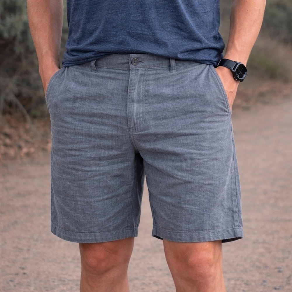 Old‎ Navy Men's Size 40 Linen Blend Shorts 7" Inseam Blue Slim Fit Summer Casual